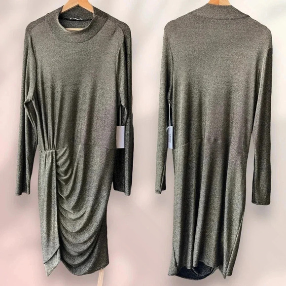 REFORMATION Paprika Dress Gold Sparkle Size 2X - Picture 4 of 13